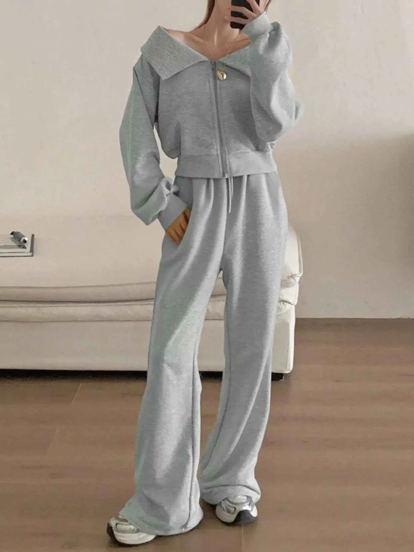 Zip Up Long Sleeve Top and Pants Set 21dfb50b-a62d-42f8-b17f-6dc9ba4d6c94-Max-Origin