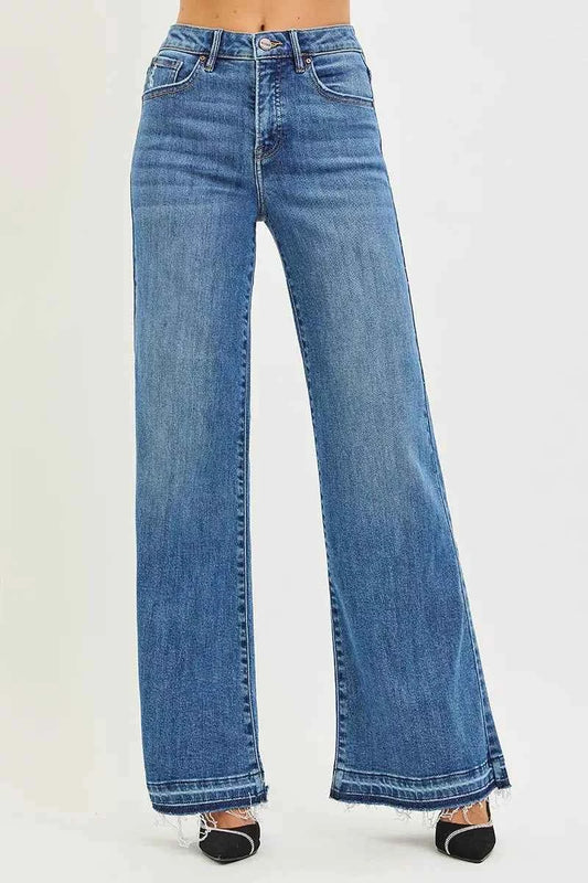 RISEN High Rise Wide Leg Jeans With Released Hem MEDIUM 21e6353ea0f04fd1a13b345702b26e9a-Max-Origin