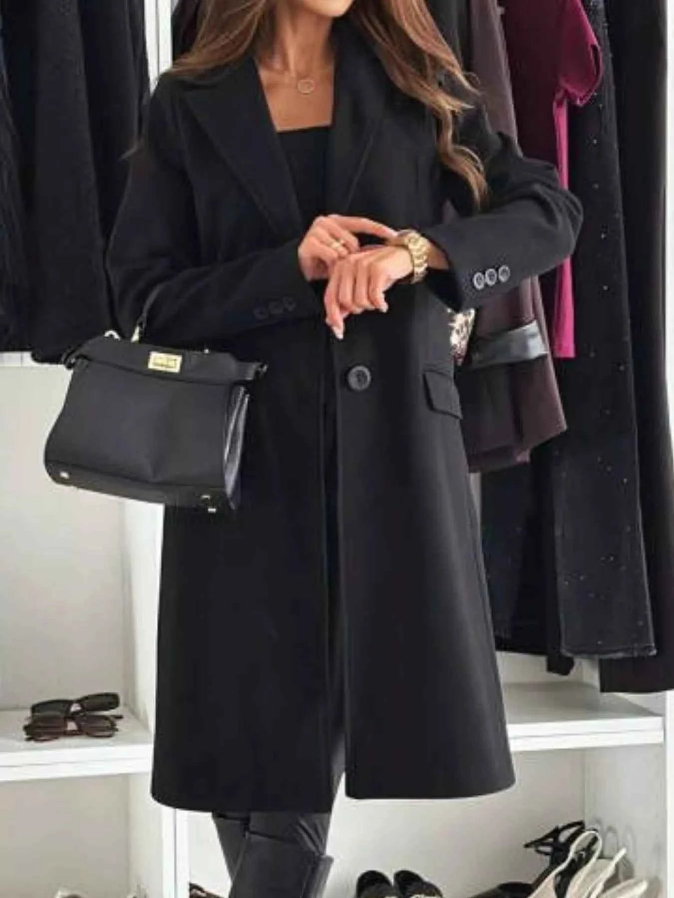 Lapel Collar Long Sleeve Coat 21f2b089-0cfc-4021-890f-5cc3784ed681-Max-Origin