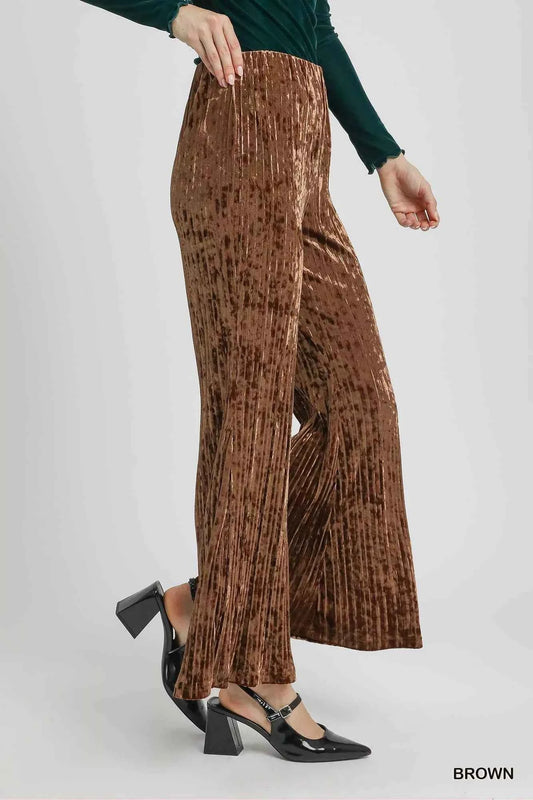 Velvet Pleated Wide Leg Pants 22028357-1c3d-4726-bbe2-c24074259f82-Max-Origin