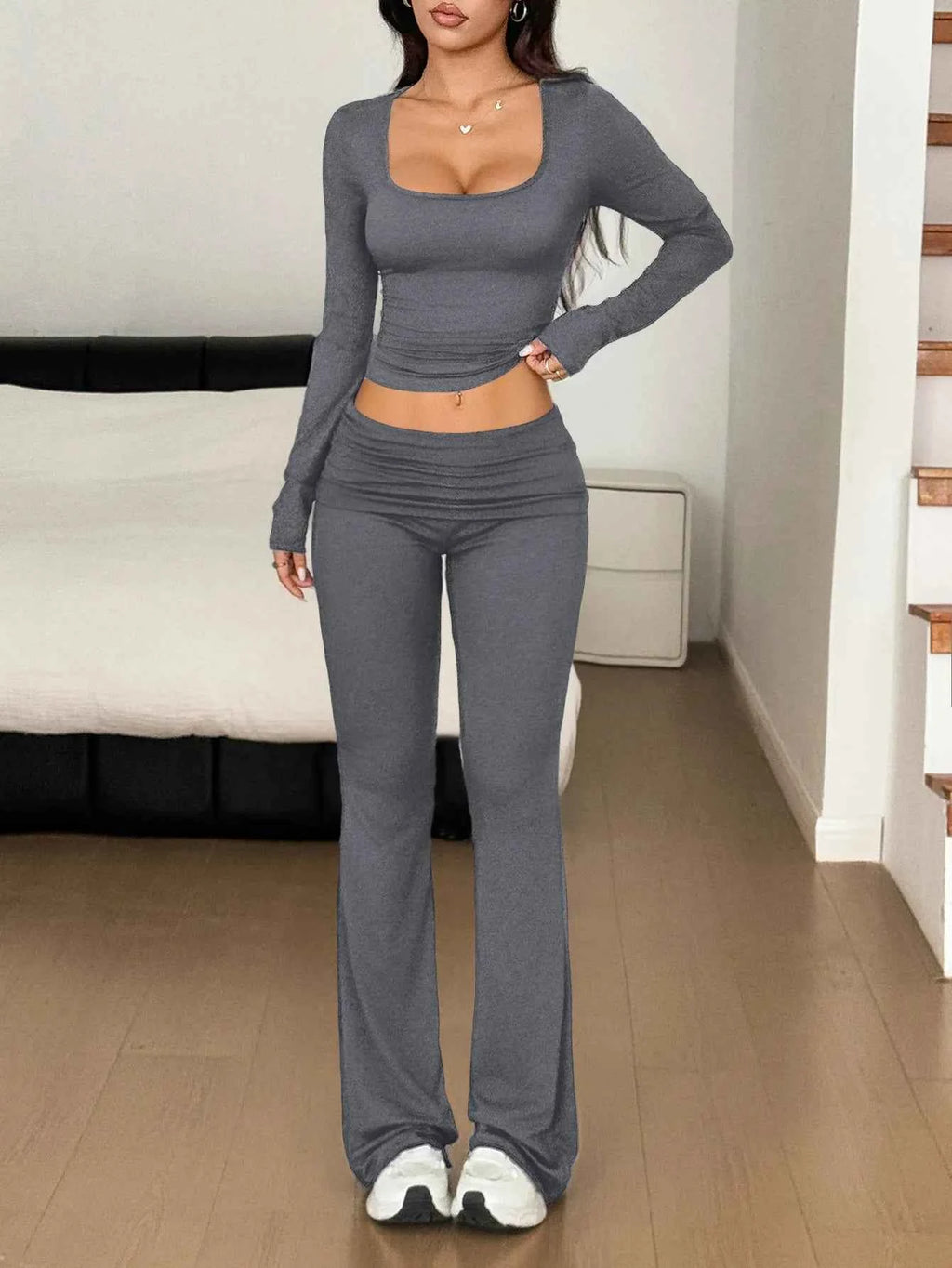 Long Sleeve Crop Top and Bootcut Pants Set 2204f9e6-fed2-46a7-bb9b-adb7f1032a2c-Max-Origin
