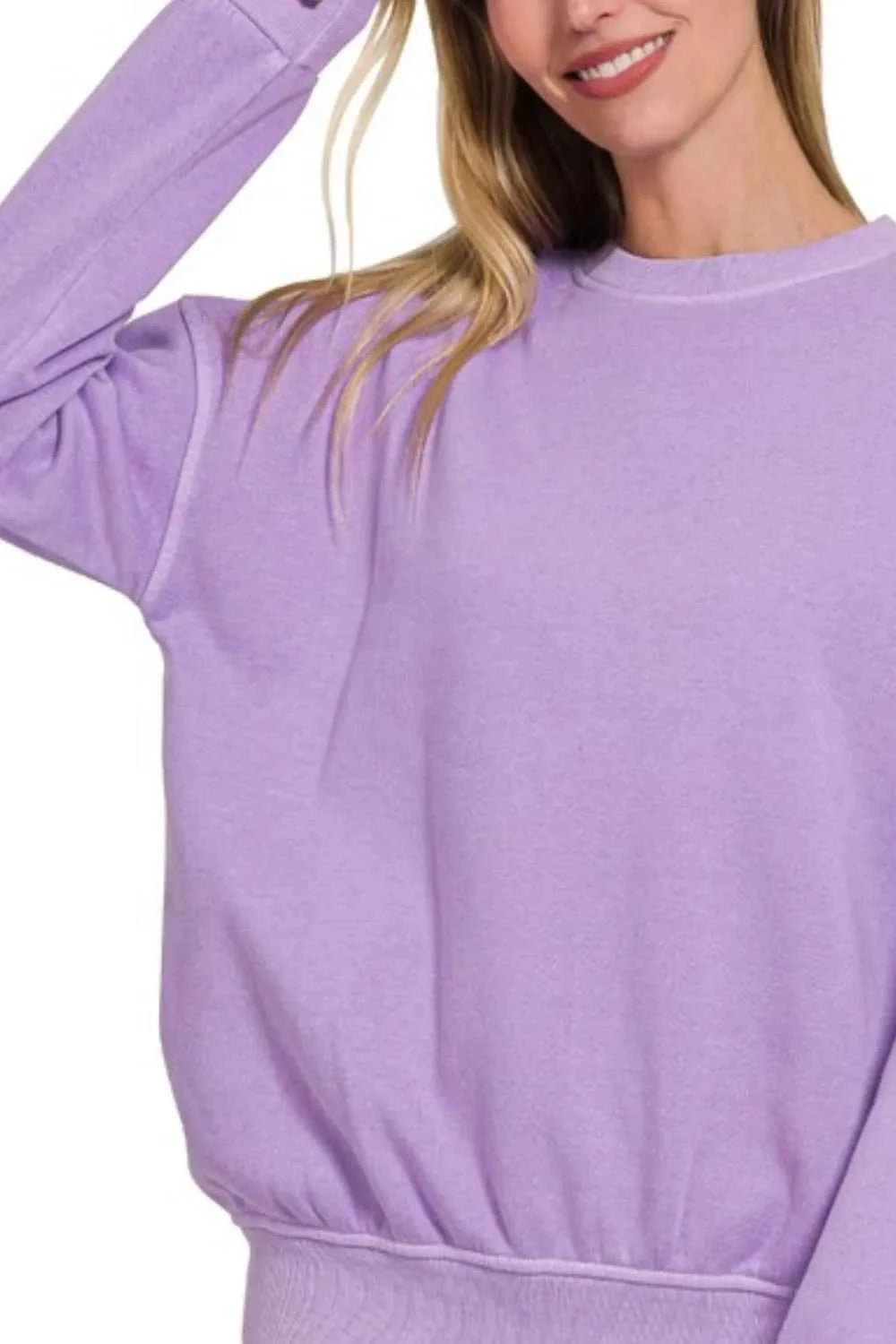Zenana Soft Fleece Pigment Dye Round-neck Sweatshirts 220533be-8d4f-45e5-9cc7-6c54f4464f77-Max-Origin