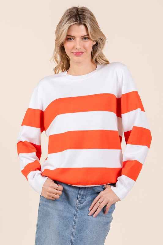 Stripe Lightweight Knit Sweater Ivory Rust 22099496_5ee275ee-d31f-42ac-b691-5c8ebf3ad477