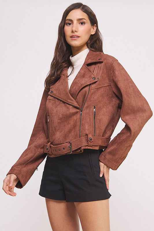 PLUS BELTED LONG SLEEVE ZIPPERED SUEDE MOTO JACKET 22158171_d7e9ee3d-d39f-4f5d-8d2d-6680721d00db