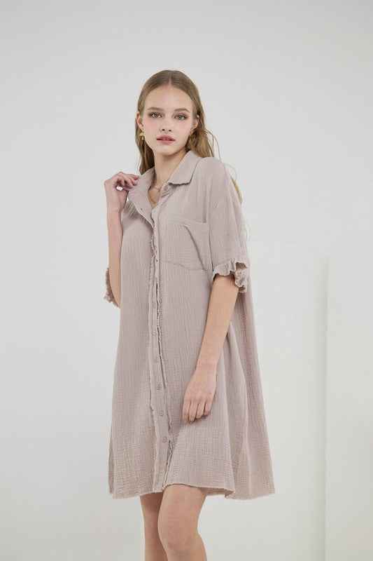 Plus Frayed Edges Breezy Button down Shirt Dress Taupe 22223699_769f8db0-3ff9-43b8-9d3d-b77a62f9423e