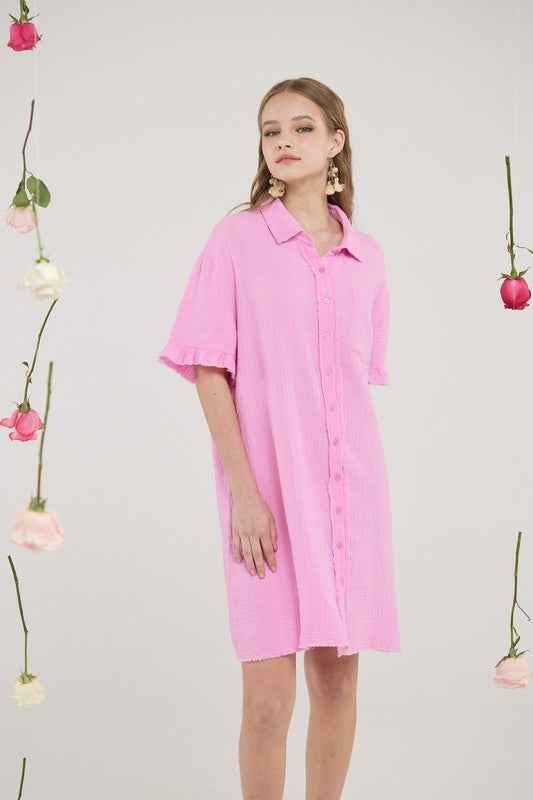 Plus Frayed Edges Breezy Button down Shirt Dress 22223699_8a067f79-d951-443a-8a45-f8f4fc9006c8
