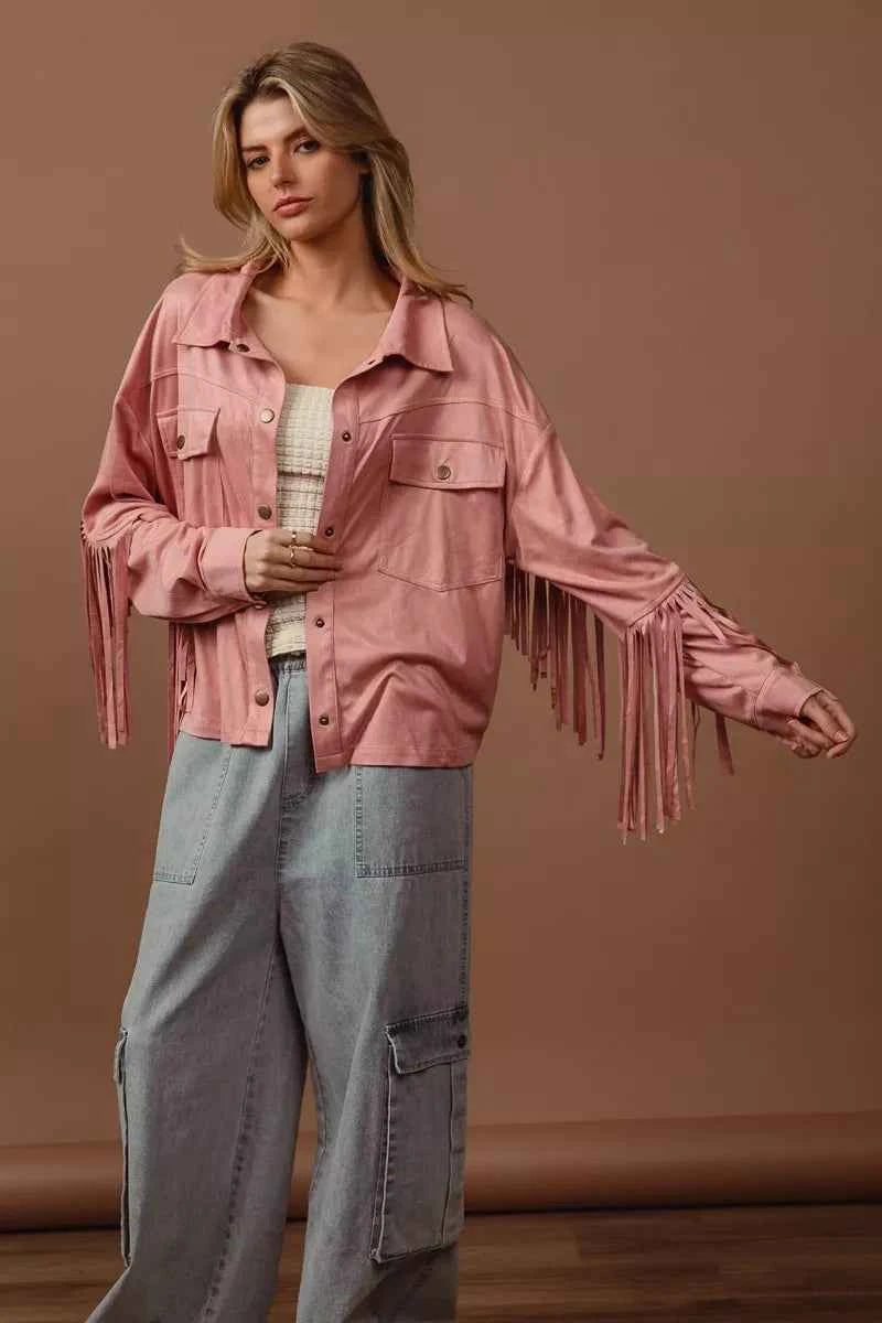 BiBi Suede Fringe Long Sleeve Jacket 2225c62e-d23e-4b86-b42c-2f6f6c05af69-Max-Origin