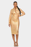 Metallic Zigzag Holiday Bandage dress GOLD 22279732_9e583f7a-762c-4267-9082-5ee77bedcd93