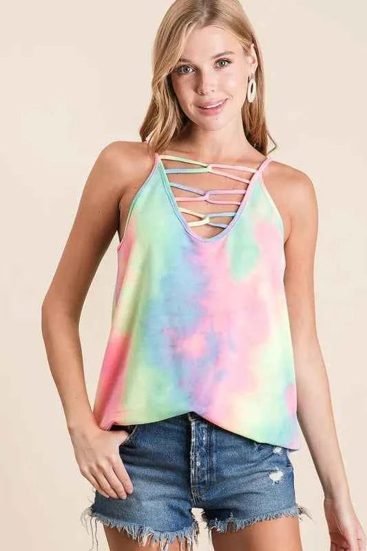 BiBi Tie Dye Terry Caged Neck Knit Camisole 2227a04e833d48b69efb795c767be19b-Max-Origin