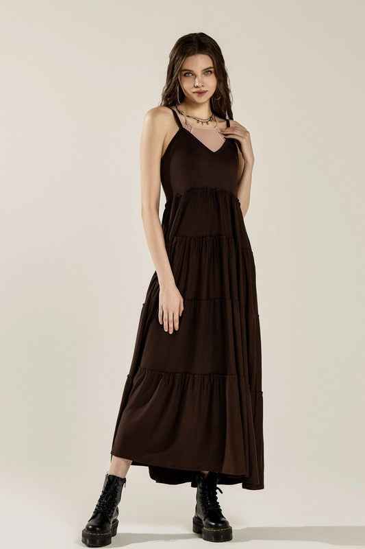 Plus Knit V-neck Ruffle Tiers Knit Maxi Dress Chocolate 22290518_0fc5745d-3192-41c4-9aff-e8a966b294e3