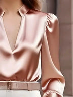 Notched Long Sleeve Blouse 222fb7ac-bd7e-48f2-8474-debacb9cffb9-Max