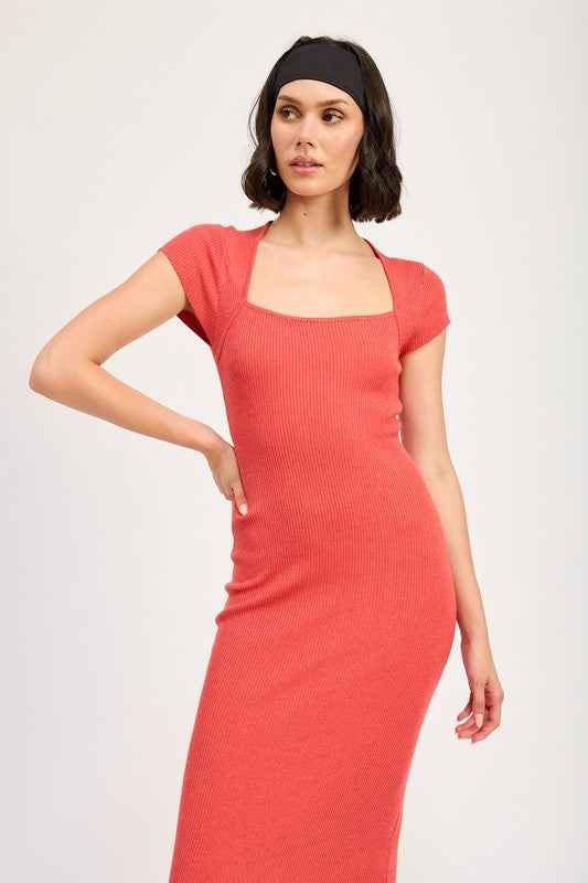 SQUARED NECK BODYCON MIDI DRESS 22308741_738f45eb-1236-4e27-9af5-312c41e3b80d