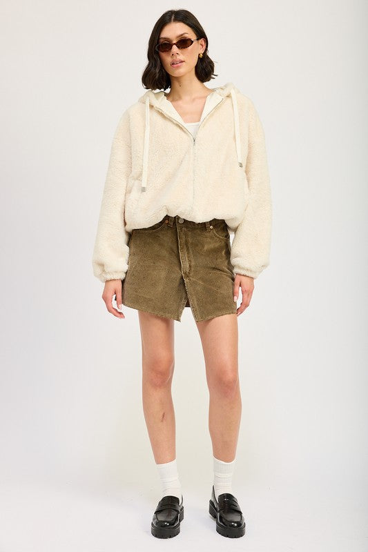 Fuzzy hooded jacket 22308867_0971bcdd-440d-4504-854e-51ccb5e188f3