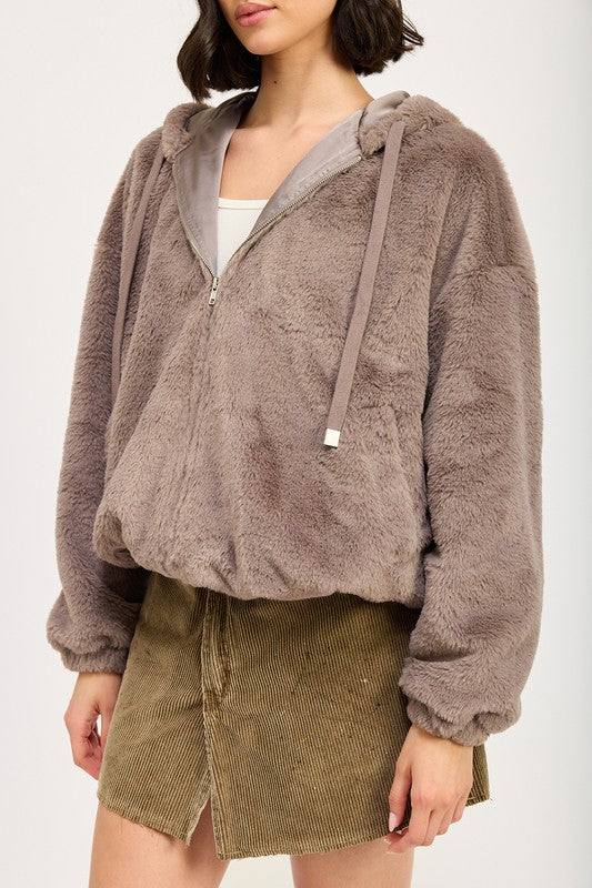 Fuzzy hooded jacket 22308867_46a0e7cd-550d-4e37-8a3b-5120f2654202