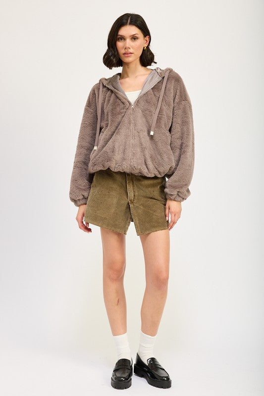 Fuzzy hooded jacket 22308867_6f05a4f3-155a-48ed-b9ca-b315b642a5f3
