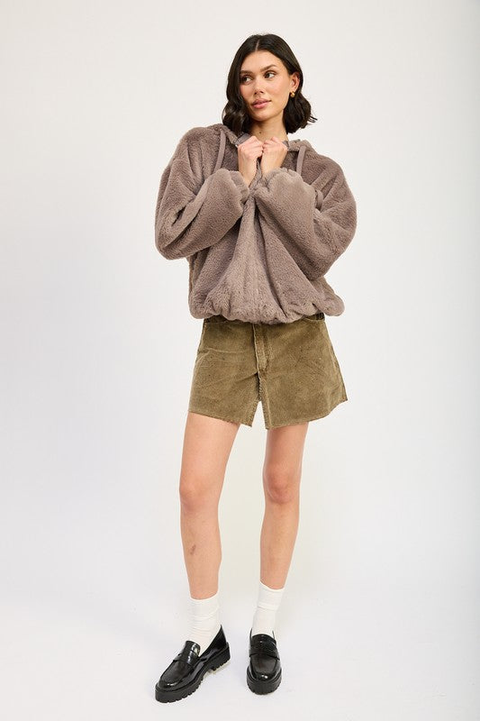 Fuzzy hooded jacket 22308867_ad350efb-2c8a-4b05-ae89-8bc895f927ab