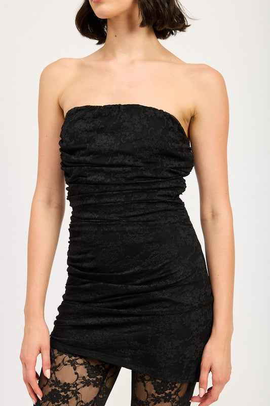 RUCHED MINI DRESS WITH LACE LEGGINGS 22308871_841aa79c-02f1-4741-a3c0-5d2cb171873b