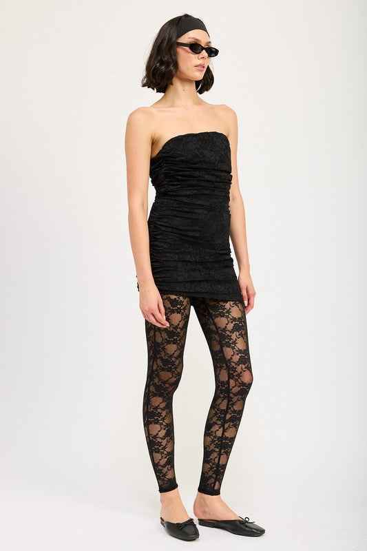 RUCHED MINI DRESS WITH LACE LEGGINGS 22308871_8b453b63-955e-4a33-b99c-a5a54520d711