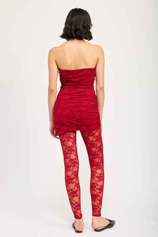 RUCHED MINI DRESS WITH LACE LEGGINGS 22308871_d3fa446f-6121-405b-9348-4d90c1887c80
