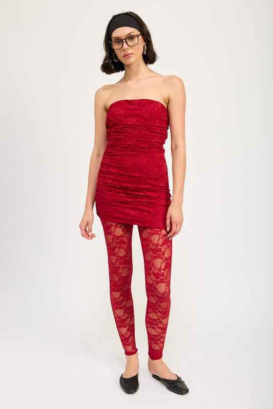 RUCHED MINI DRESS WITH LACE LEGGINGS 22308871_e480ae74-0532-480c-bbc0-836087e58e0f
