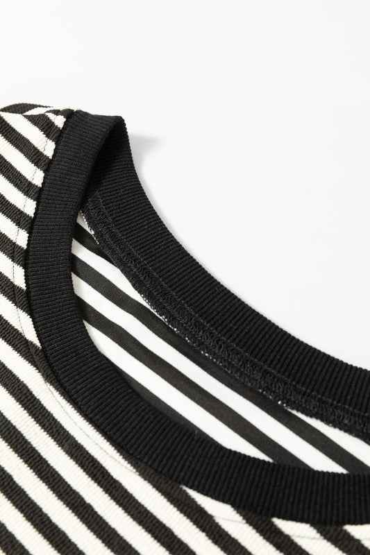 Stripe Drop Shoulder Long Sleeve Top 2240f0dc-94fd-456f-b046-aad34c412f83