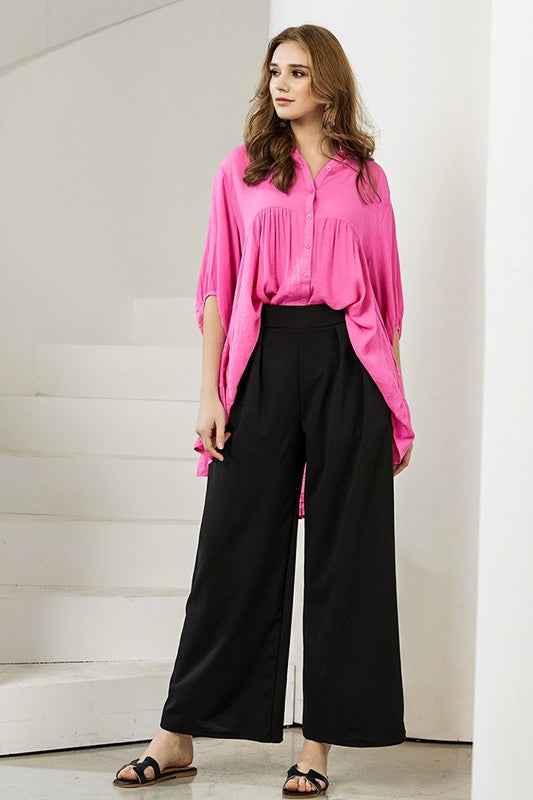 Stretch Crepe High Waist Tuck Wide Leg Pants 22429574_081f90e6-5d62-43c2-b87b-efeb78bb3f4b