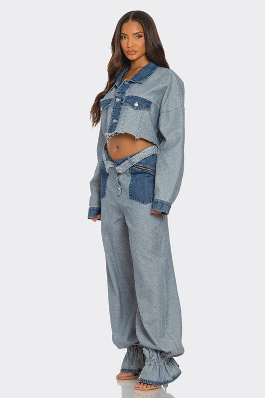 Cropped Contrast Denim Set 22438042_596f3c97-9be9-4d38-a6b7-8587981c22b9