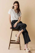 Denim Wide Leg Crop Pants with Dolphine Tail Hem Black 22440273_697a5558-223d-44ef-85e6-b0293b08c646