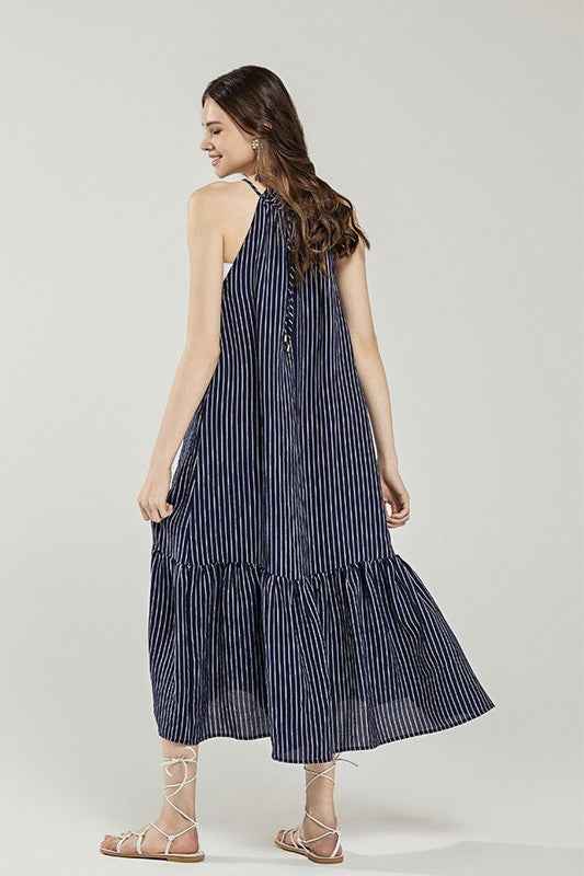 Plus Stripe High Ruffle Neckline Tiered Maxi Dress 22446695_1e568771-fc20-4a90-b94a-a7011a3b4a04