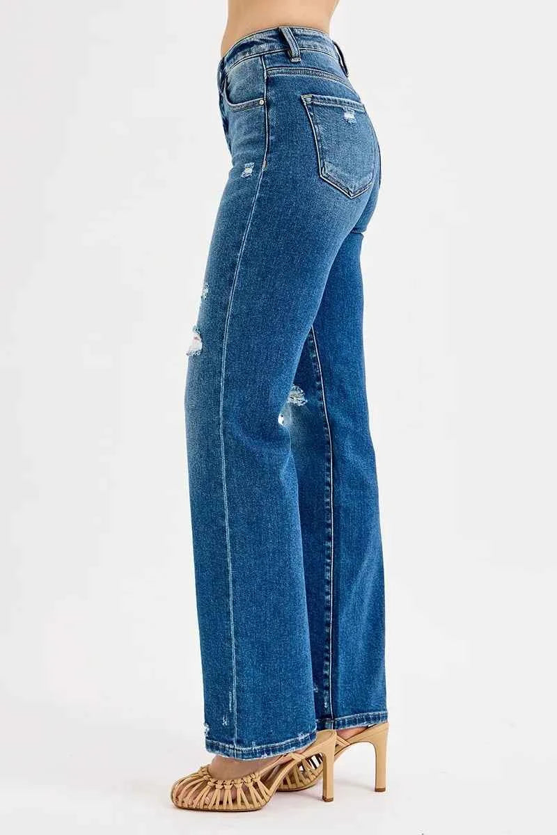 RISEN Full Size Tummy Control High Rise Straight Distressed Jeans Plus Size 2248a2ff32dd4b97b06178adc16016ca-Max-Origin