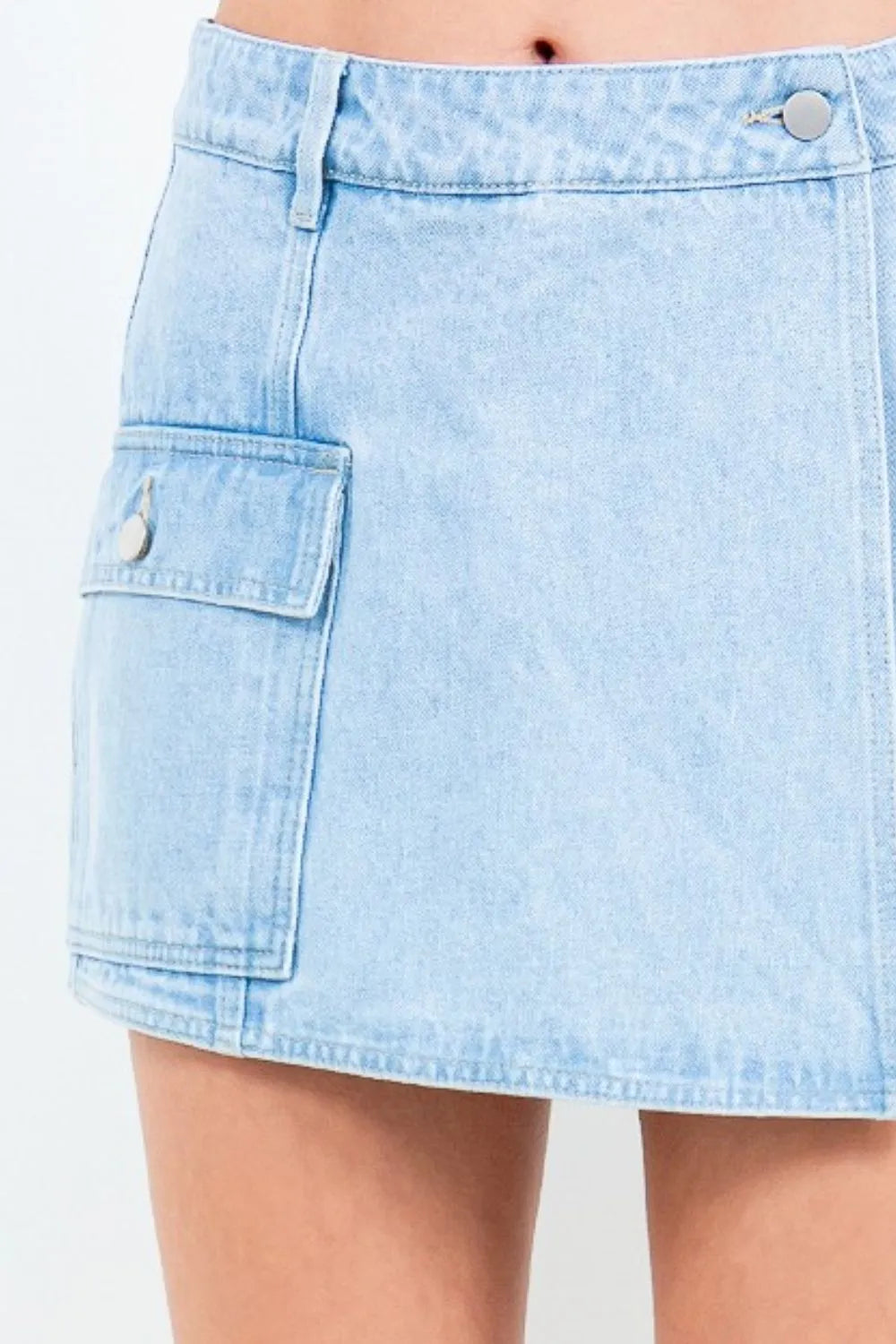 Cargo Pocket Mini Skort - Cotton Blend Button Waist Slim Fit 224ed2b2-6a8a-49f5-856c-17d18a3b5683-Max