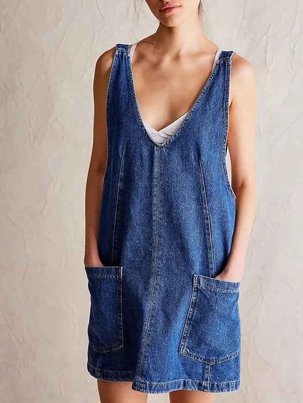 Denim scoop neck overall dress Denim 22569797_a513f38c-44dc-4ddf-b059-ffd95511a7a1