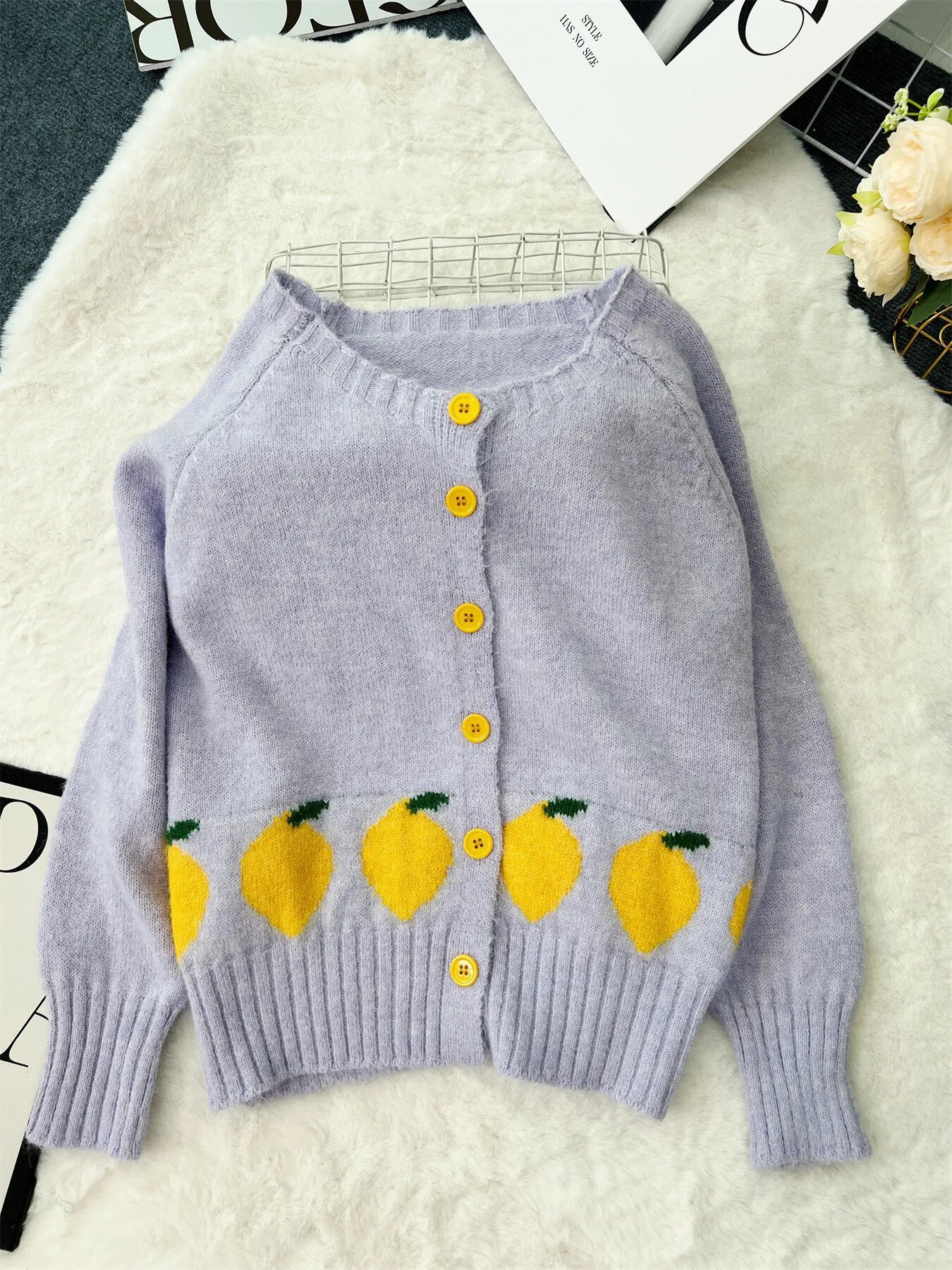 Lemon Pattern Button-Up Cardigan 2264954eaa9741949b7607b969c7d091-Max-Origin