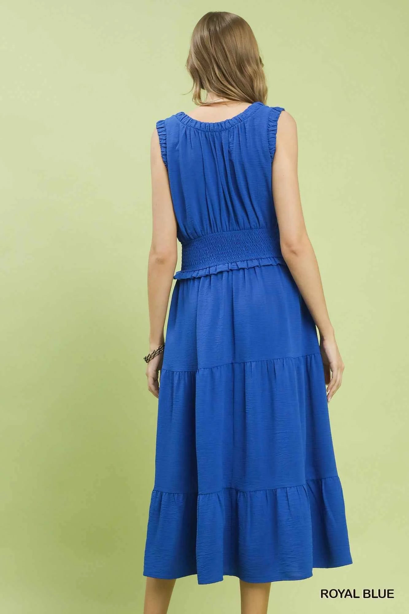 Umgee Smocked Waist Tiered Midi Dress 22674c03-fdea-4f7a-84c4-e4e33ea06594-Max