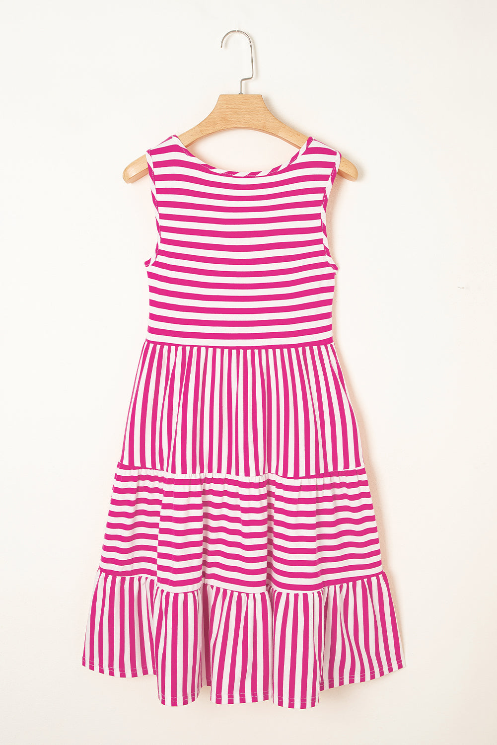 Black Stripe U Neck Sleeveless Loose Fit Mini Dress 22683219d58824af