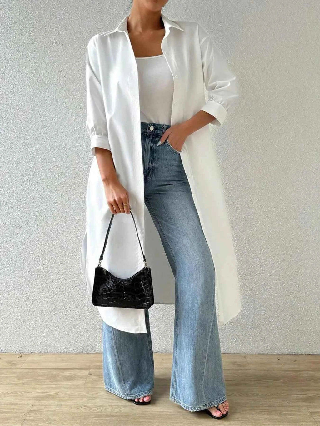 Button-Up Long Sleeve Longline Shirt 22683dea34df4efda8a72a32b20f938e-Max-Origin