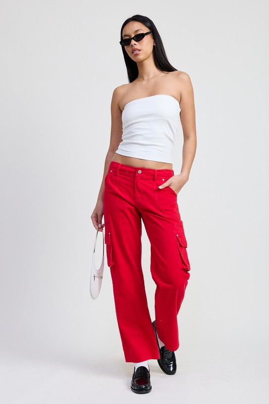 Pocket cargo pants RED 22759907_a9c0eb72-ec9e-4eb1-98c3-f5318032617c