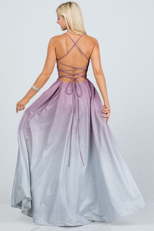 Glitter ombre prom dress – lace-up back chiffon evening gown for women 2276f8d1-6197-4d72-bfbc-cbd0b66683d9