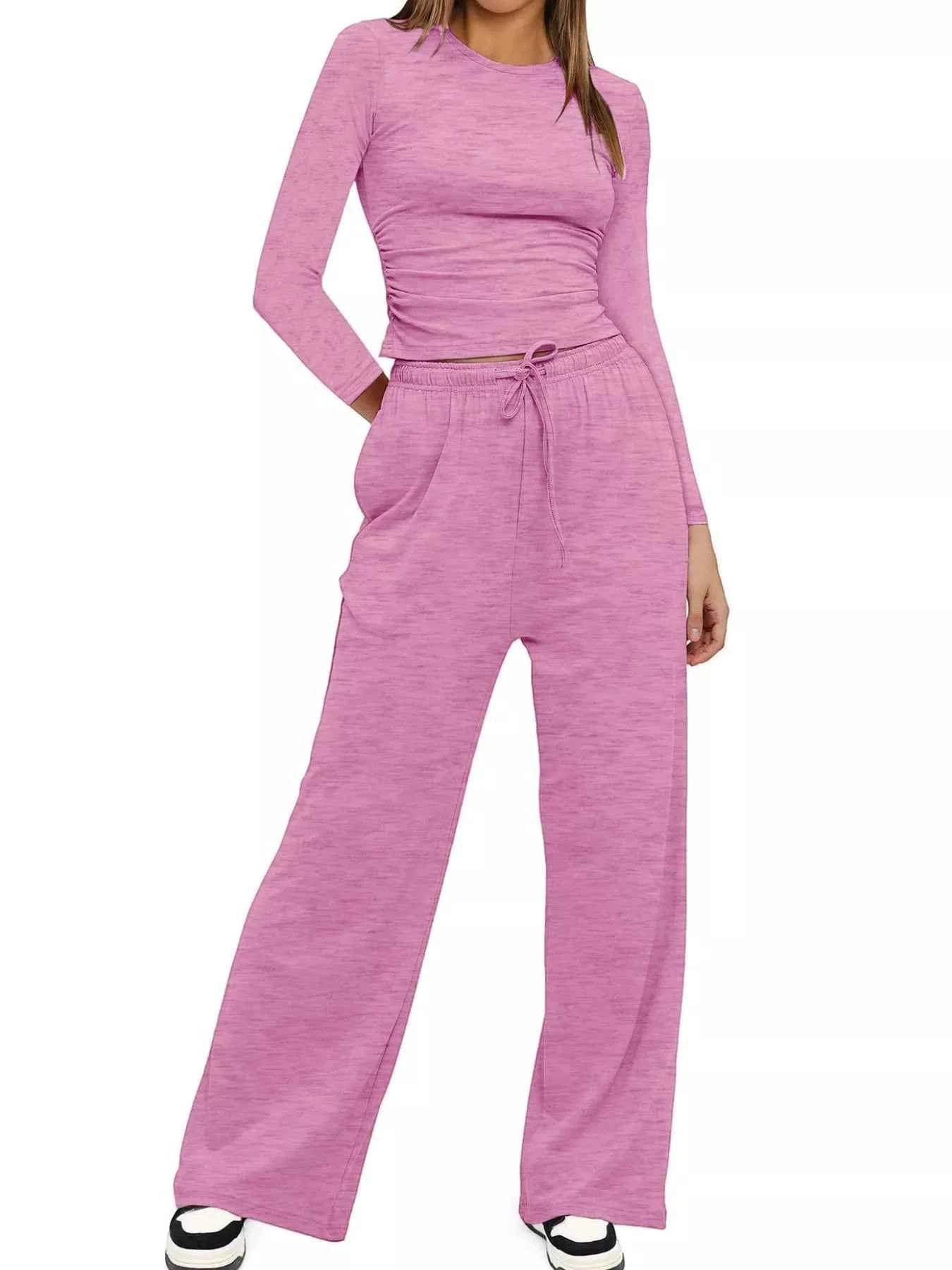 Round Neck Long Sleeve Top and Pants Set 22844587-9086-480b-bd94-cb03dbee126f-Max-Origin