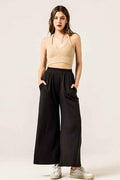 Stretch Yoga Knit Wide Leg Palazzo Pants Black 22886171_555982d7-d0cc-4d97-9d16-bc9f07f54661