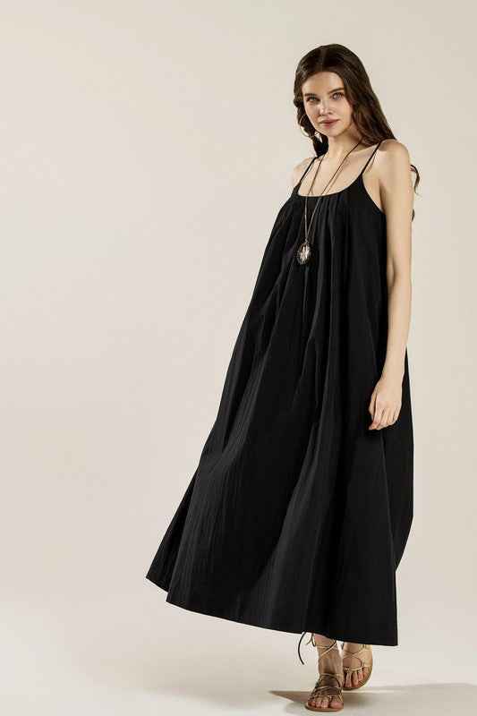 Plus Sleeveless Tuck Detail Dress with tie back Black 22921077_0c1a36da-58b2-4d83-aac1-3401a440e85b