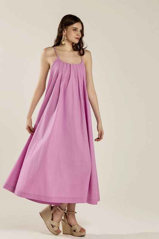 Plus Sleeveless Tuck Detail Dress with tie back Pink 22921077_3f15d5bd-efd4-468e-a347-c21c39d8c3ab
