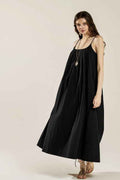 Plus Sleeveless Tuck Detail Dress with tie back Black 22921077_8aa3be78-2040-40ca-80a8-0a37ad9a73ae