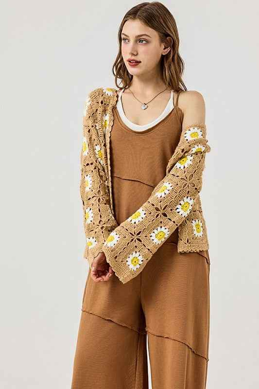 Keyhole back Wide Leg Raw Edge Jumpsuit Pecan Brown 22930811_0084ee19-790a-43fa-bbb9-e80046e61f56