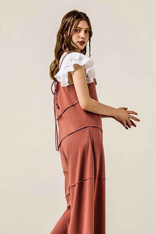 Keyhole back Wide Leg Raw Edge Jumpsuit 22930811_338c32f1-624b-46dc-8f39-878695495141