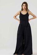 Keyhole back Wide Leg Raw Edge Jumpsuit Black 22930811_a89f4133-0bf9-4e13-940d-8bcd5d2e64b1