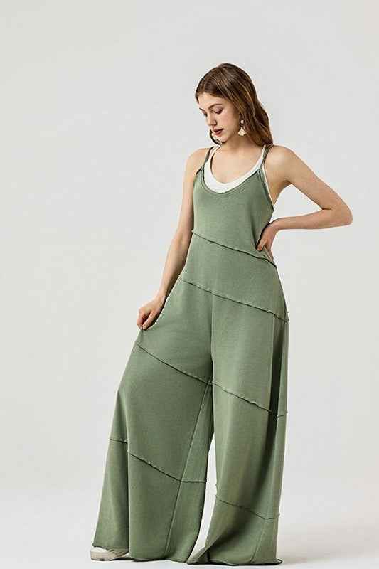 Keyhole back Wide Leg Raw Edge Jumpsuit 22930811_e2ece6c0-24b0-43a0-acbf-8716bd107277