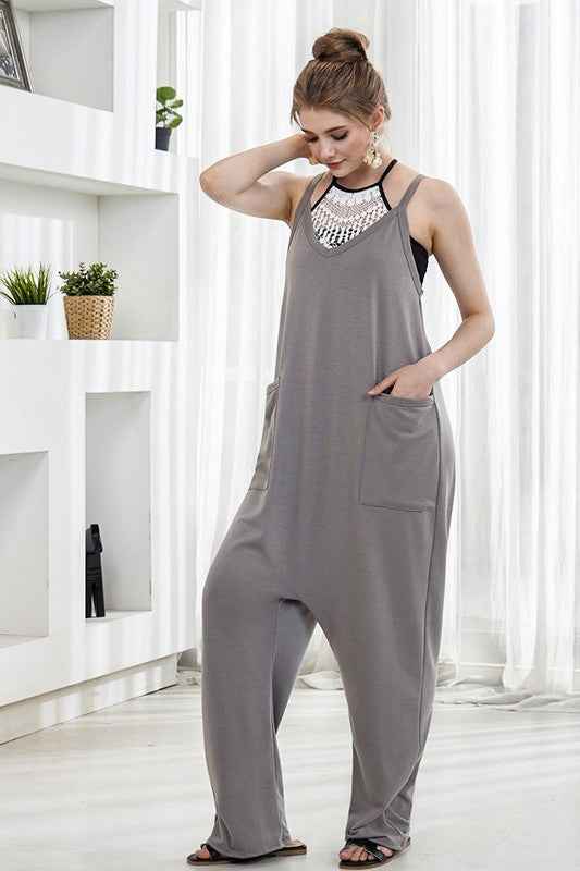 Plus Drop Crotch Tank Style Harem Jumpsuit green smoke 22930869_3a8a8aee-81d7-4e5d-b832-bb50d954033a