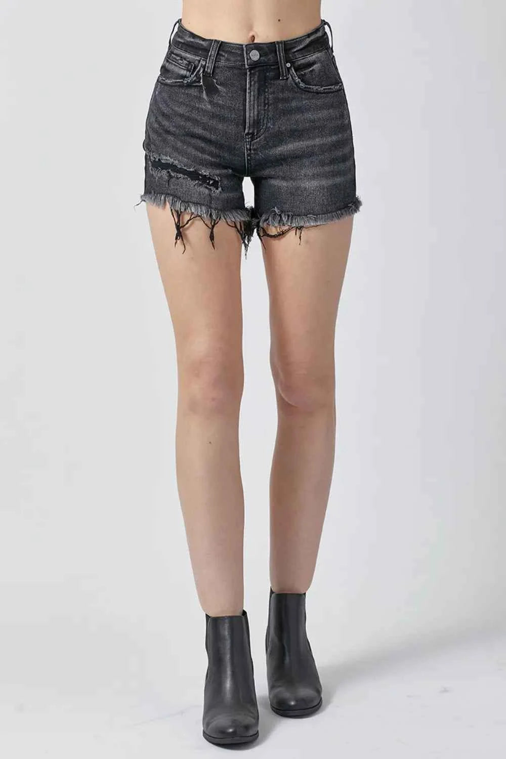 RISEN Raw Hem Denim Shorts with Pockets 22a3b9e5-4b2c-407c-88af-8dce17fd7018-Max