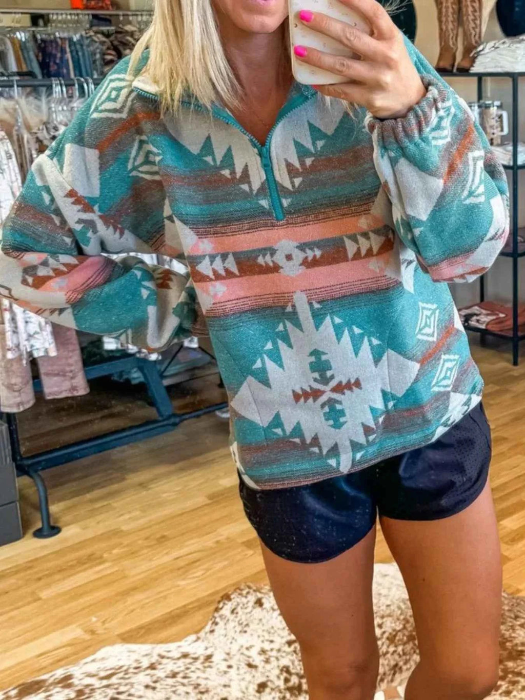 Quarter Zip Elastic Cuffs Aztec Sweatshirt 22aa8cc2-e946-45a9-a1d6-661af03e8289-Max-Origin
